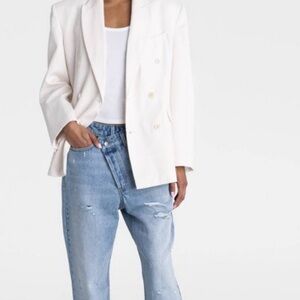 KBB by KAHLANA Women's 'The David Blazer' - Cream XL
